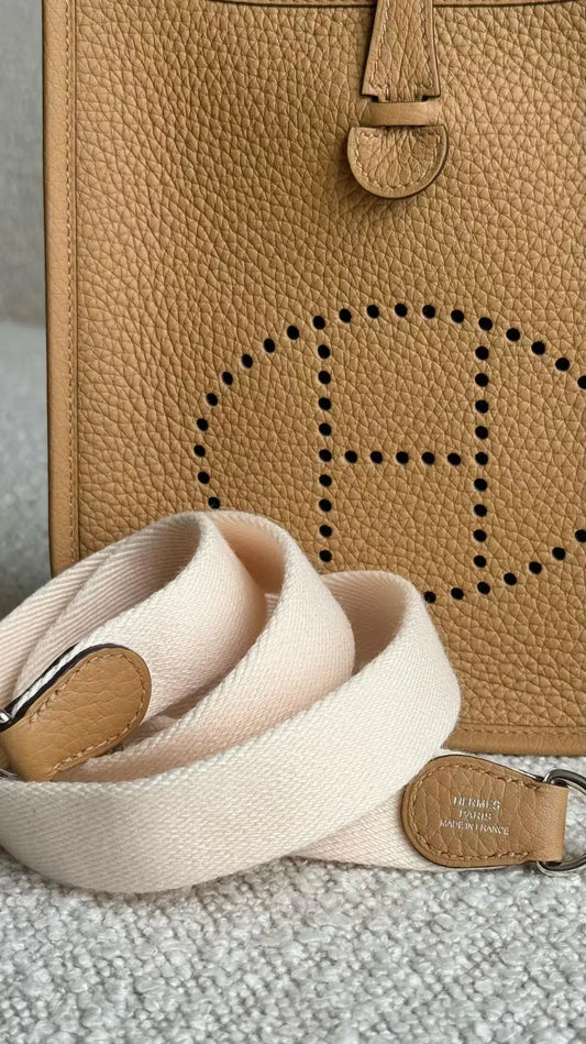 Hermès Mini Evelyne 16 Amazone Biscuit & Nata (Shoulder Strap)