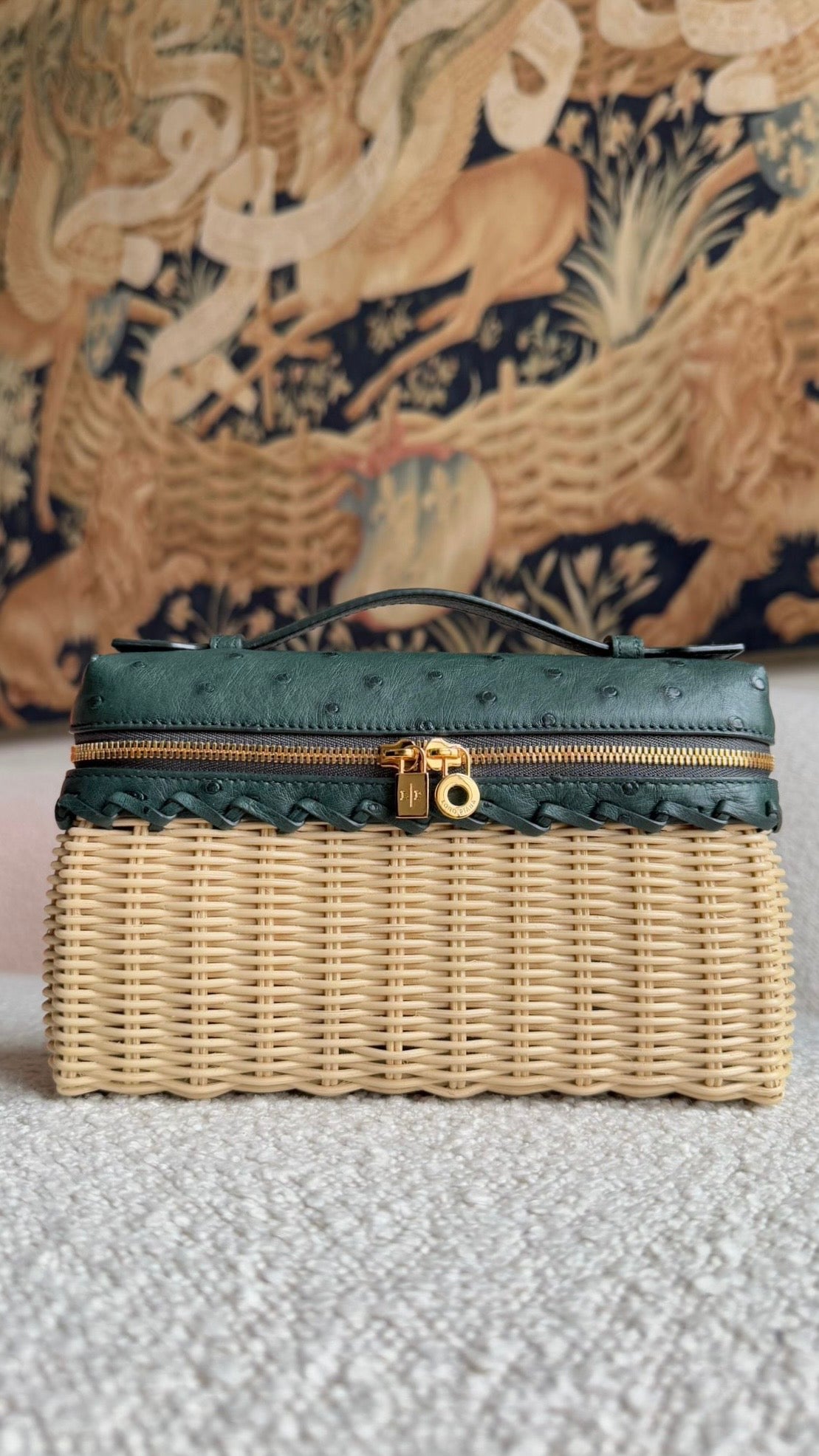 Loro Piana Extra Pocket L19 Ostrich Harrods Green GHW