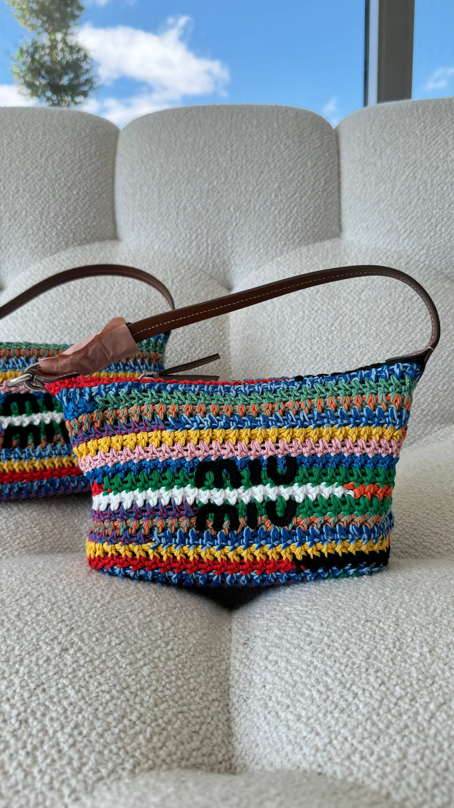 Miu Miu Multicolour Crochet Pouch