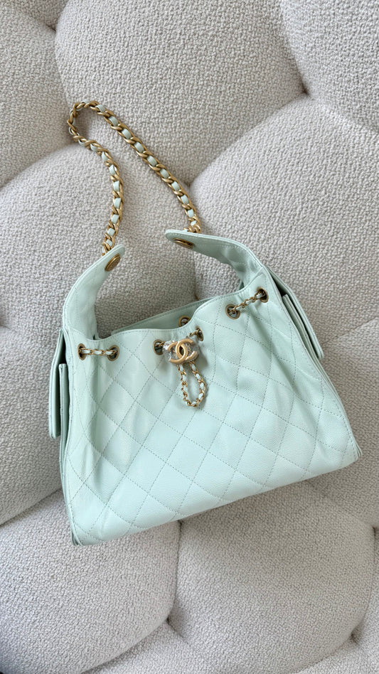 Chanel 25 Hobo Small Mint GHW