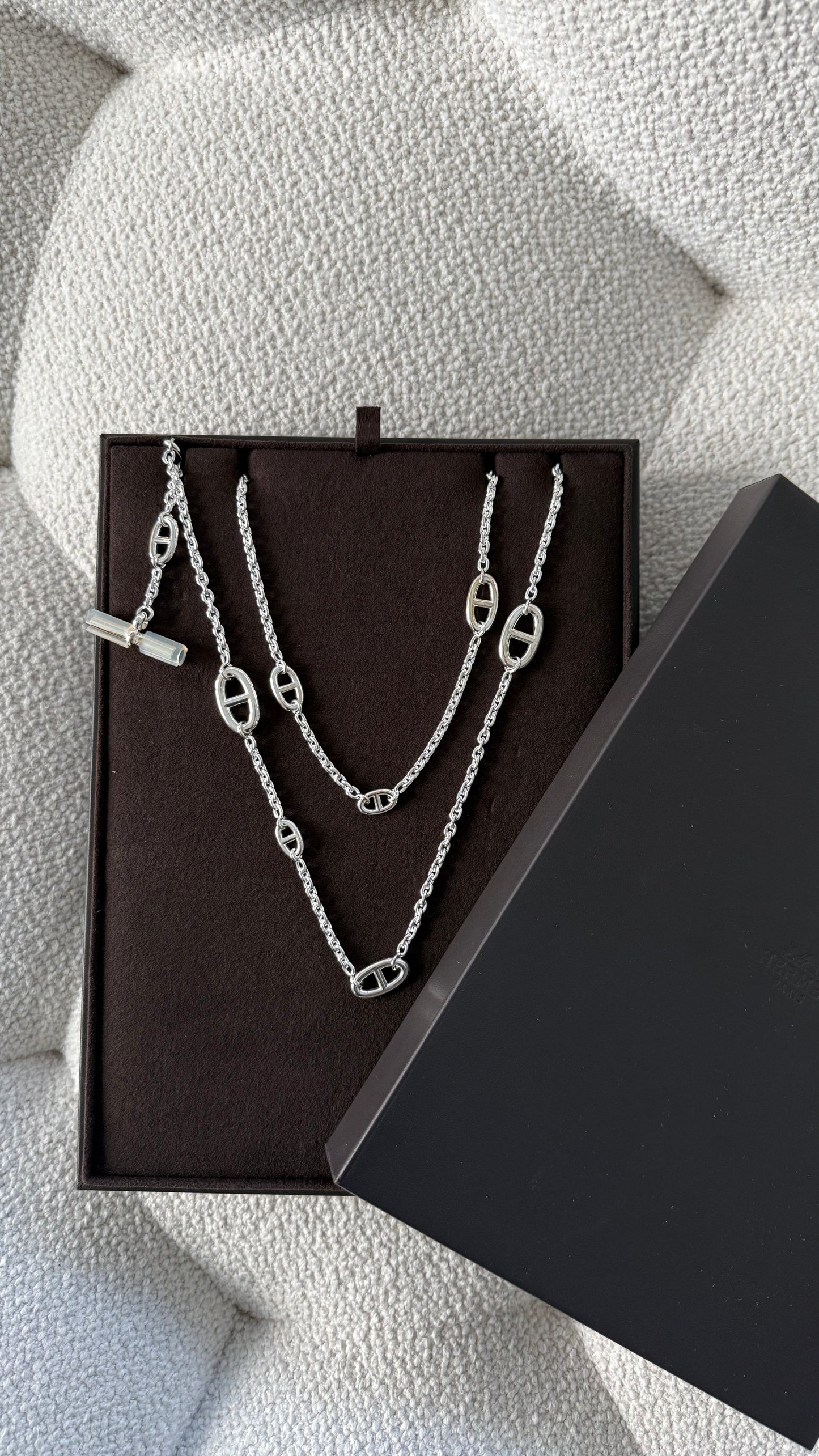 Hermes Farandole Necklace 120cm Sterling Silver