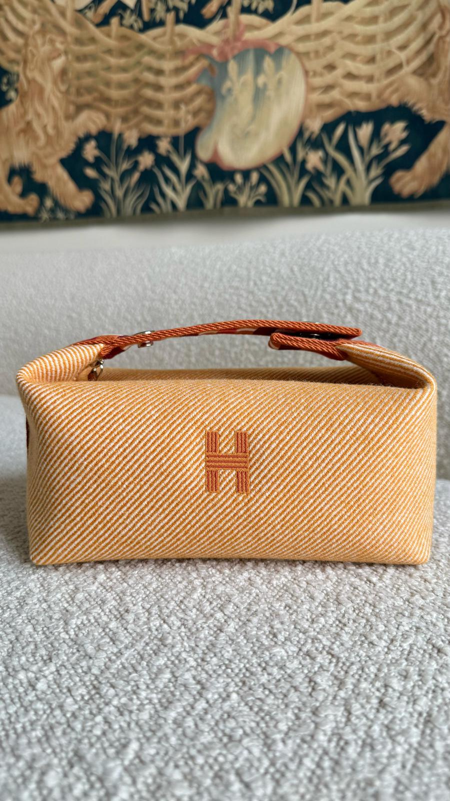 Hermès Bride A Brac PM Merino Wool Biscuit & Fauve PHW