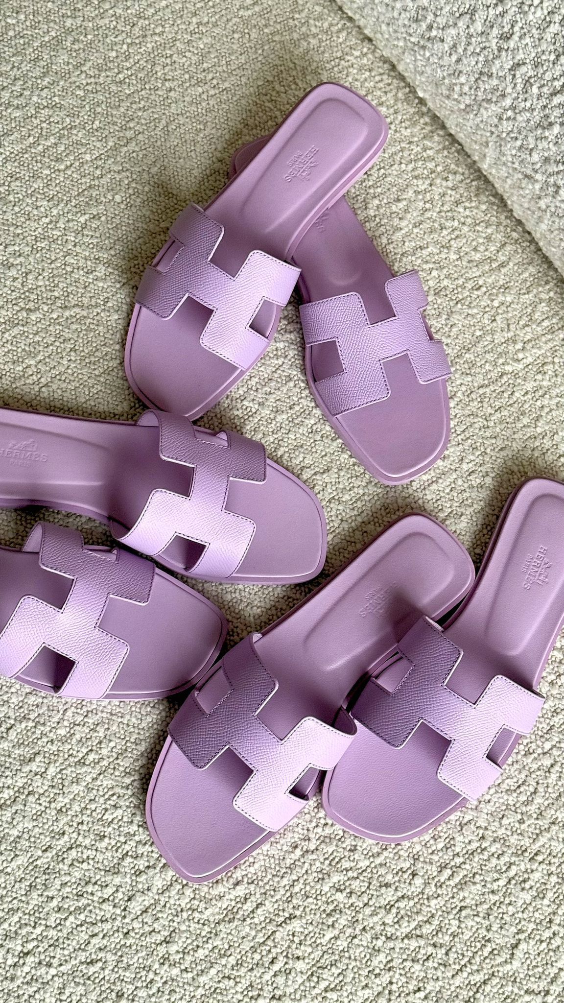 Hermès Oran Sandals Epsom Violet Amethyste