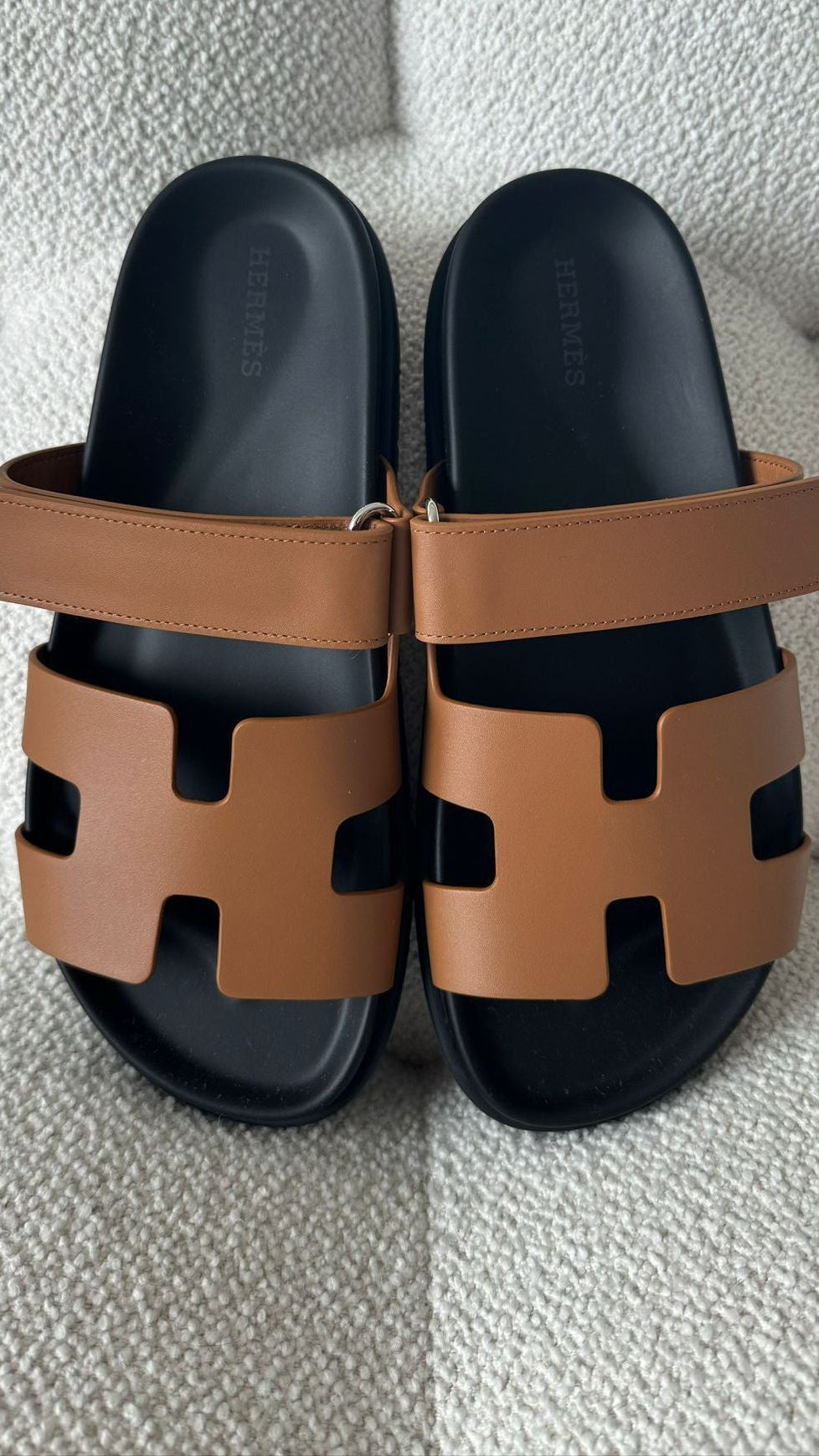 Hermès Chypre Sandals Calfskin Naturel