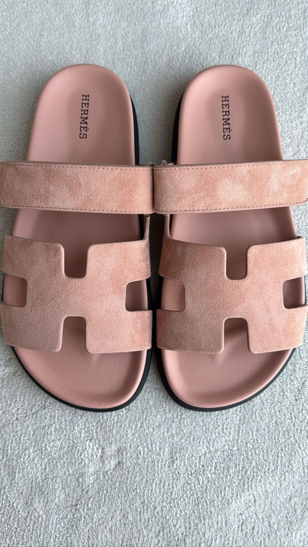 Hermès Chypre Sandals Suede Nude