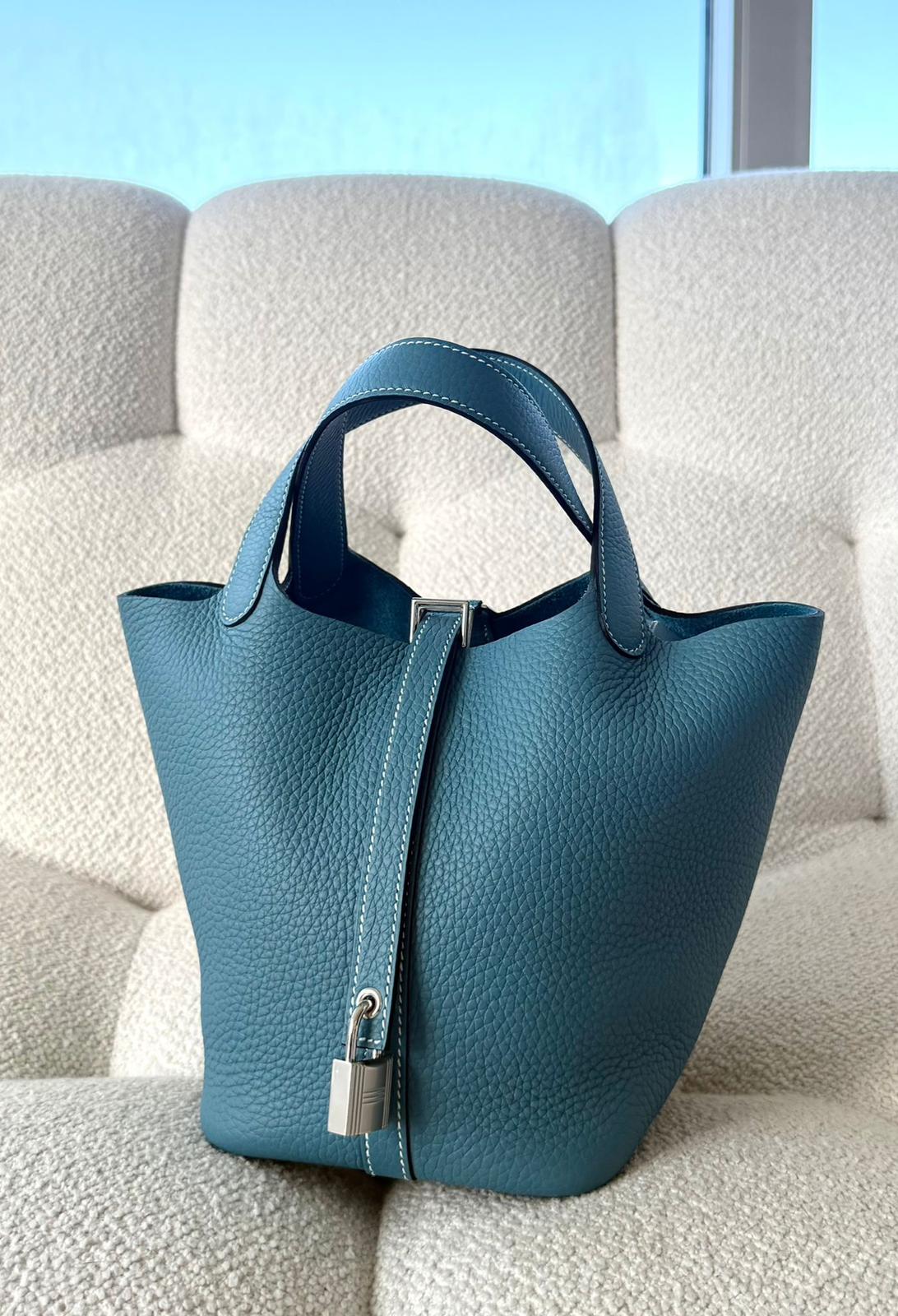Hermès P18 Clemence Bleu Jean PHW K