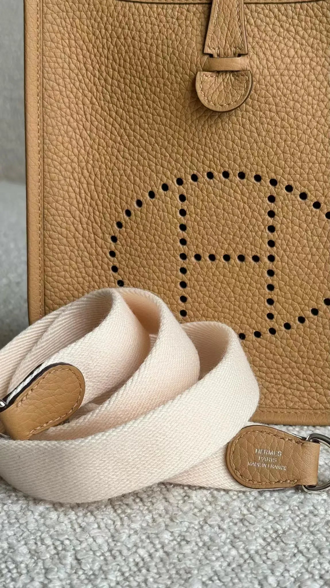 Hermès Mini Evelyne 16 Amazone Biscuit & Nata (Shoulder Strap)