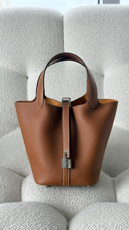 Hermes Picotin 18 Clemence Gold PHW