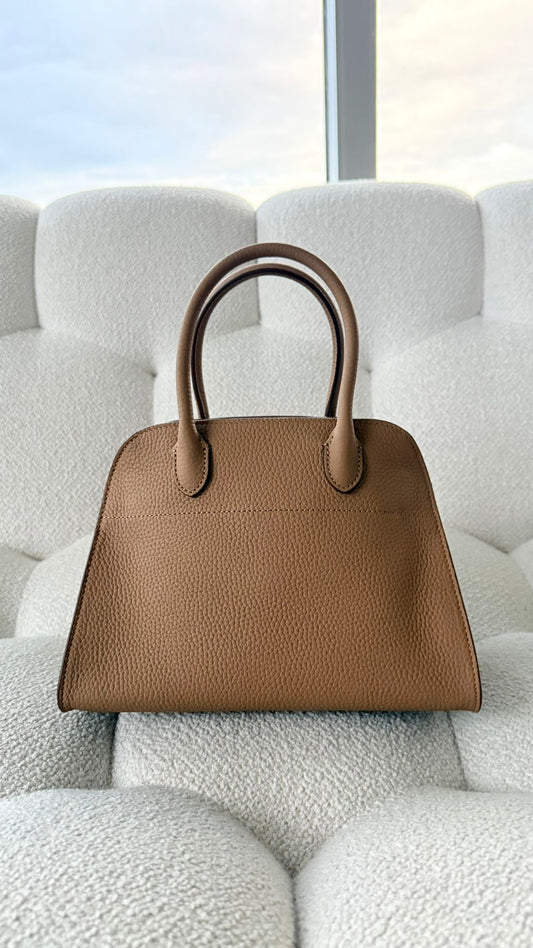 The Row Soft Margaux 10 Grained Leather Sandpit Silver Hardware
