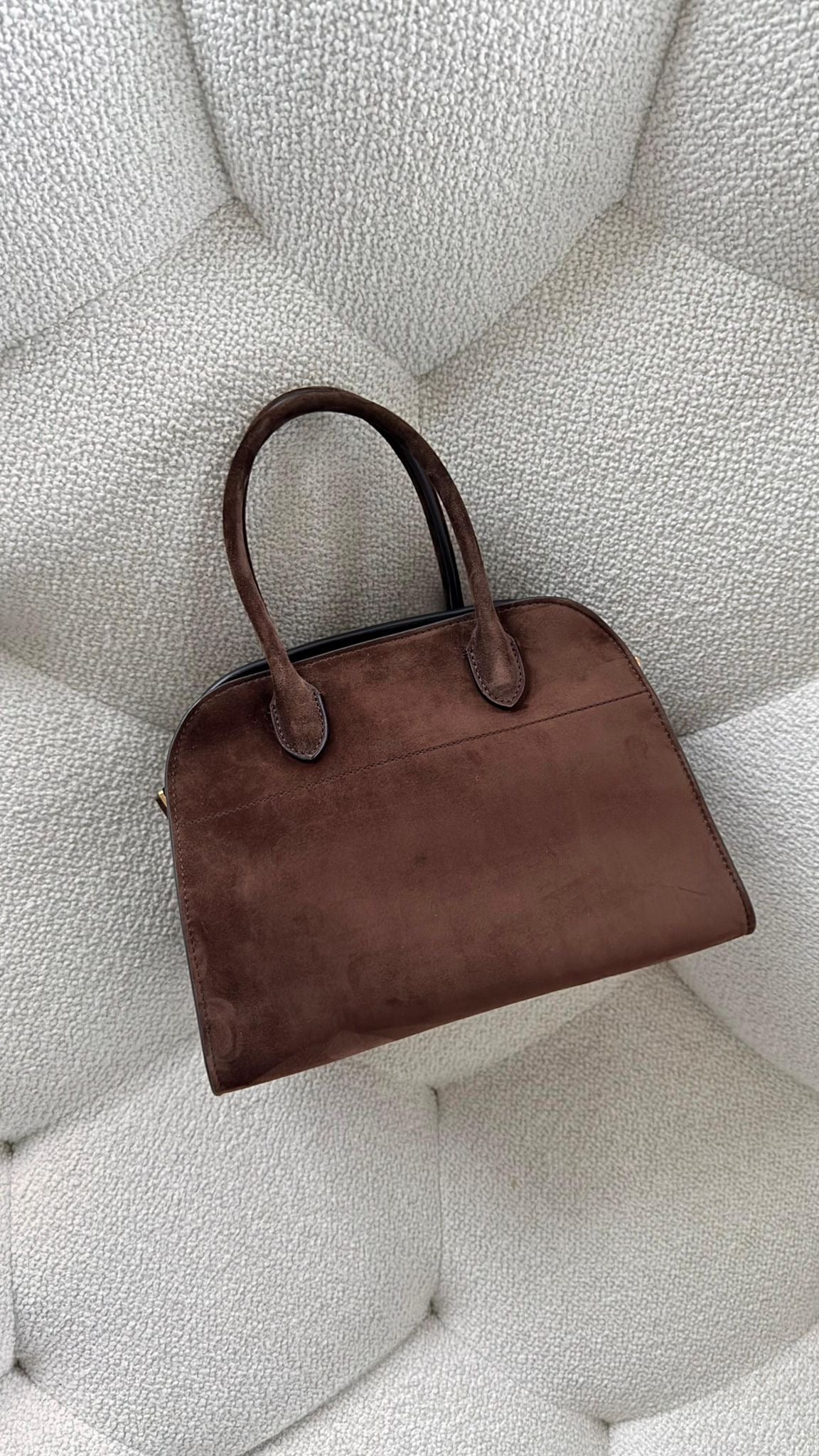 The Row Margaux 10 Suede Mocha GHW