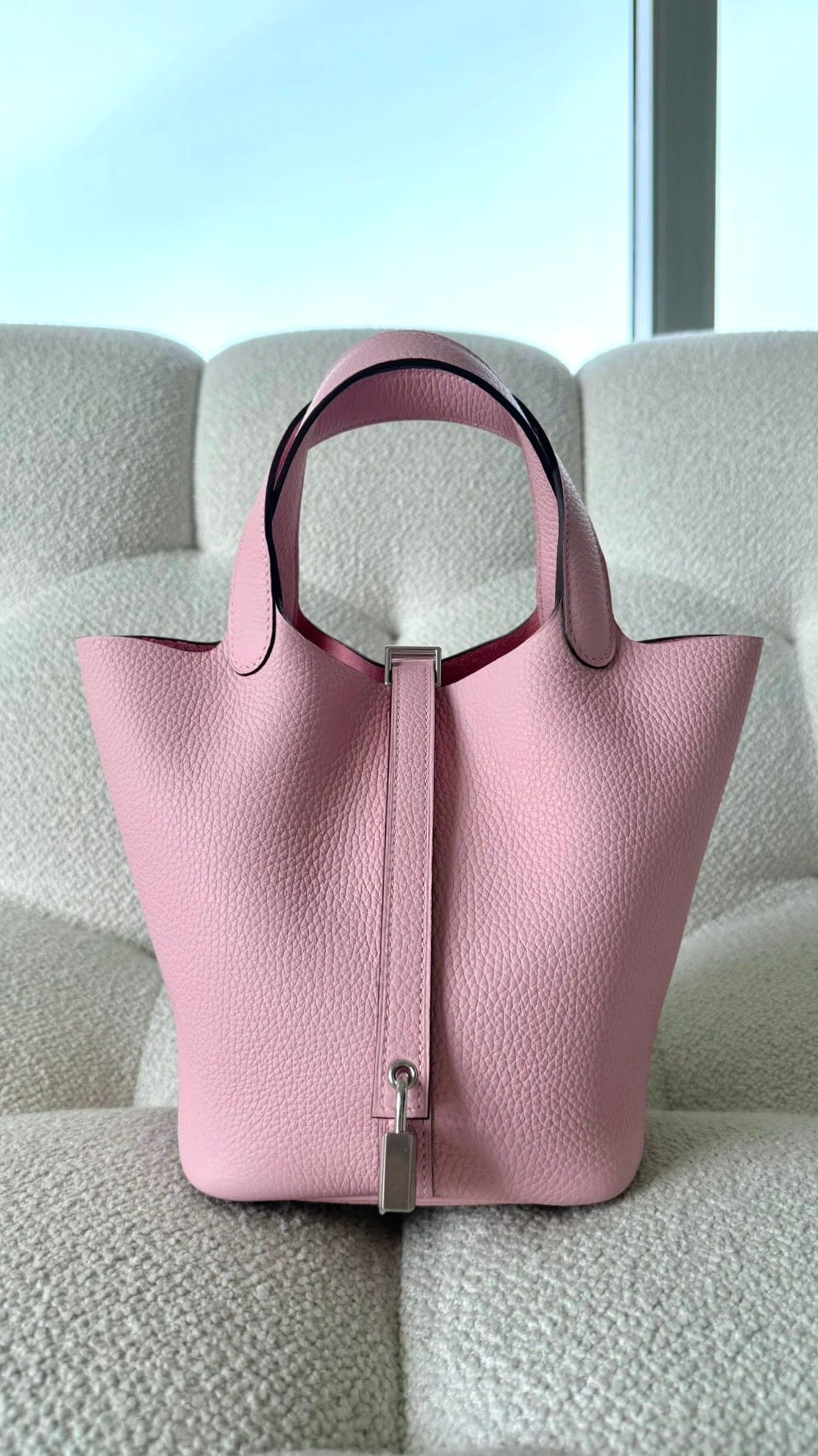 Hermes Picotin 18 Clemence Rose Sakura PHW