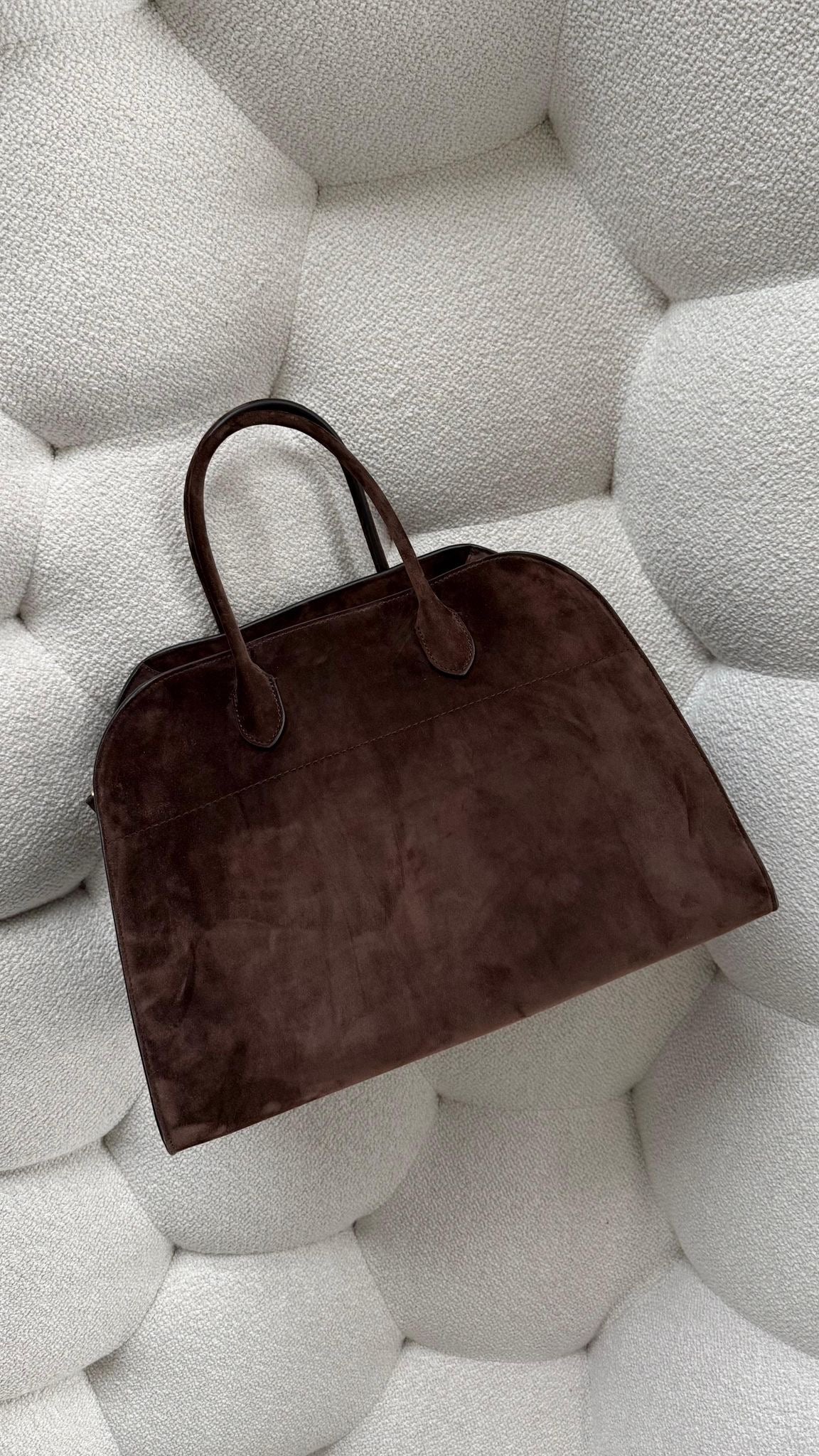 The Row Margaux 15 Suede Mocha GHW