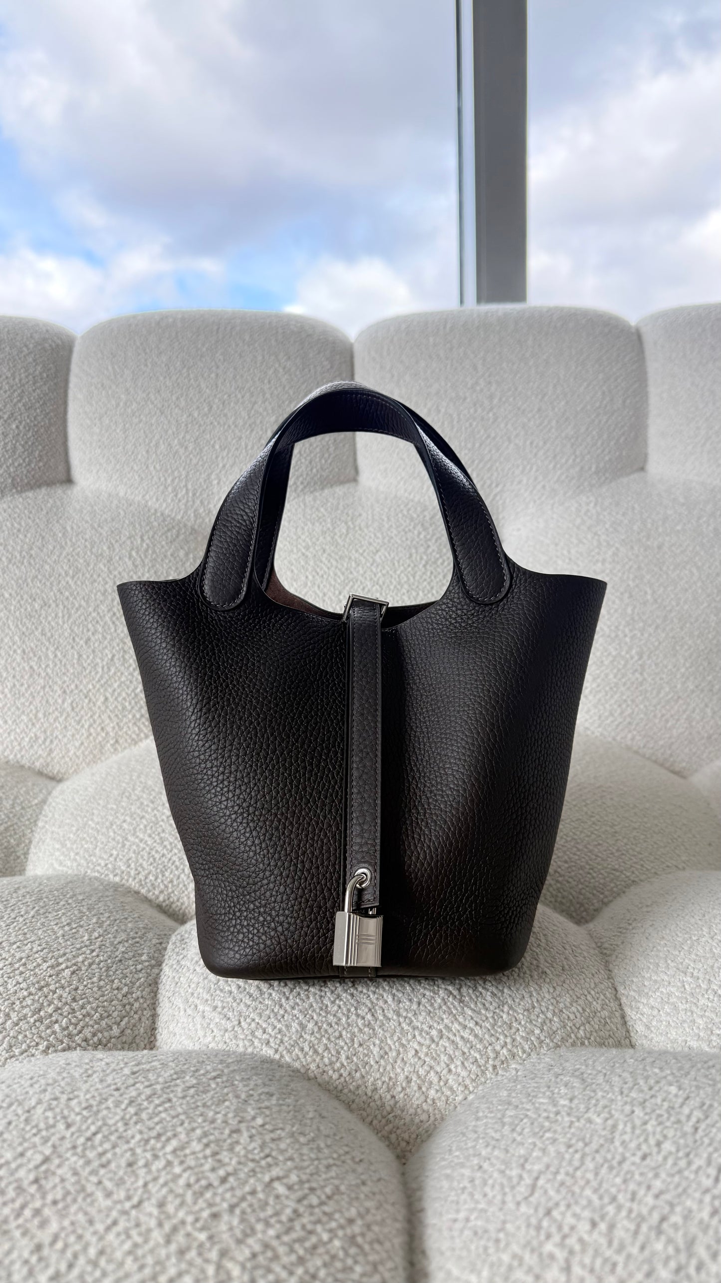 Hermès Picotin 18 Clemence Ebene Palladium Hardware