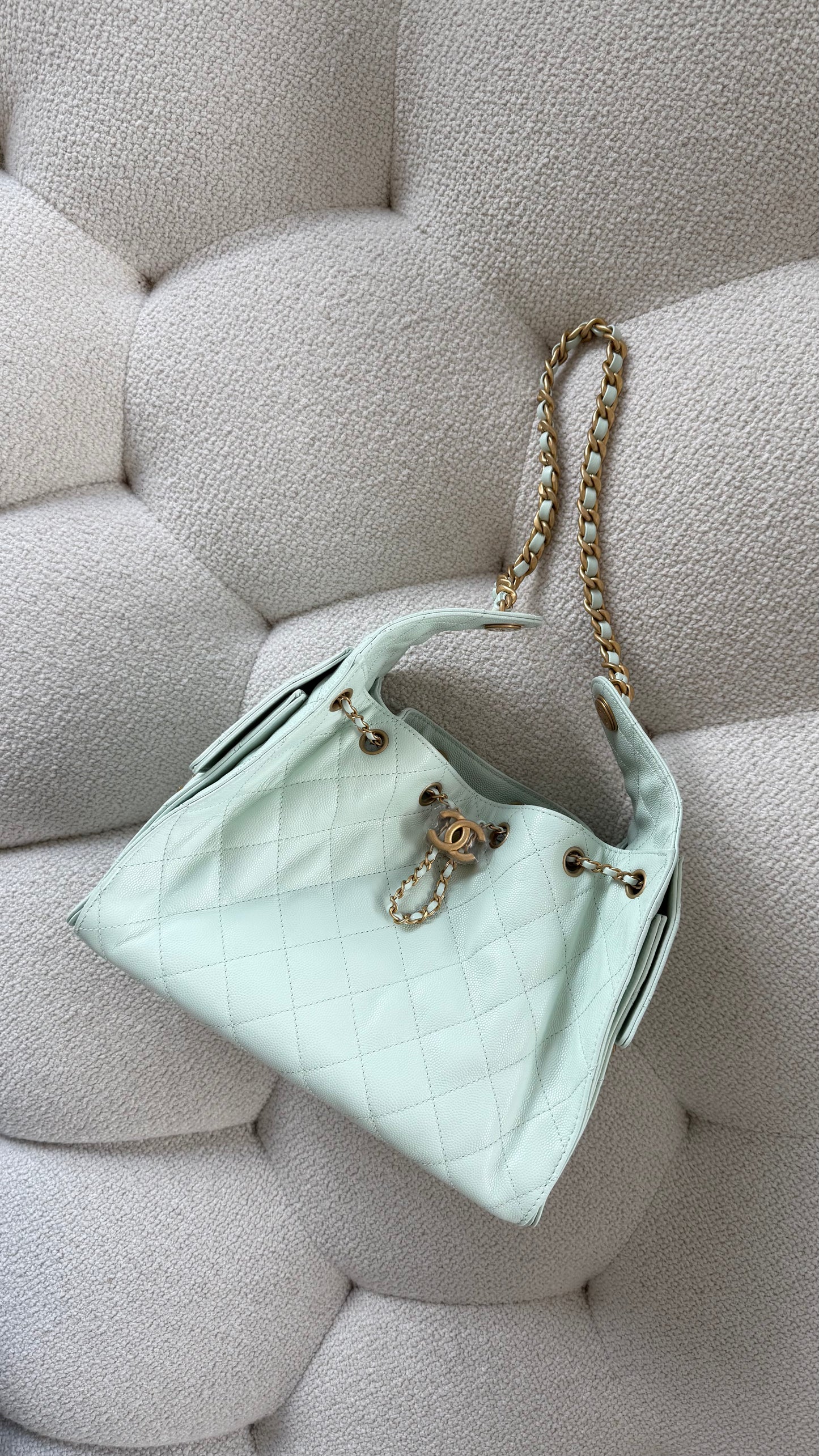 Chanel 25 Hobo Small Mint GHW