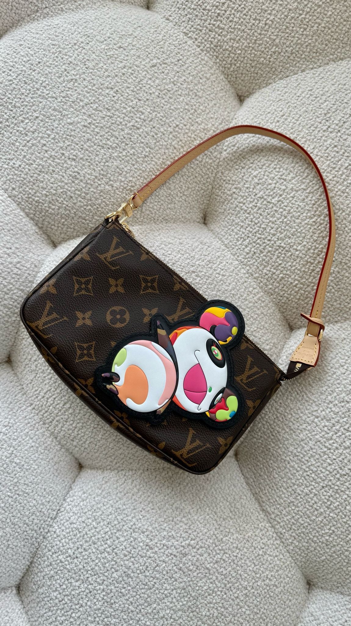 Louis Vuitton x Takashi Murakami Pochette Accesssoires Pouch “Panda” Monogram Coated Canvas GHW
