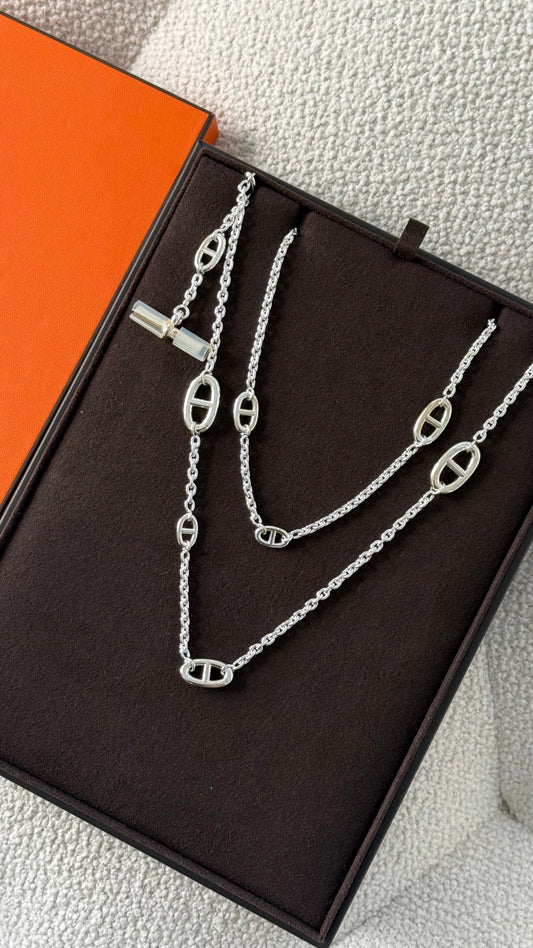 Hermes Farandole Necklace 120cm Sterling Silver