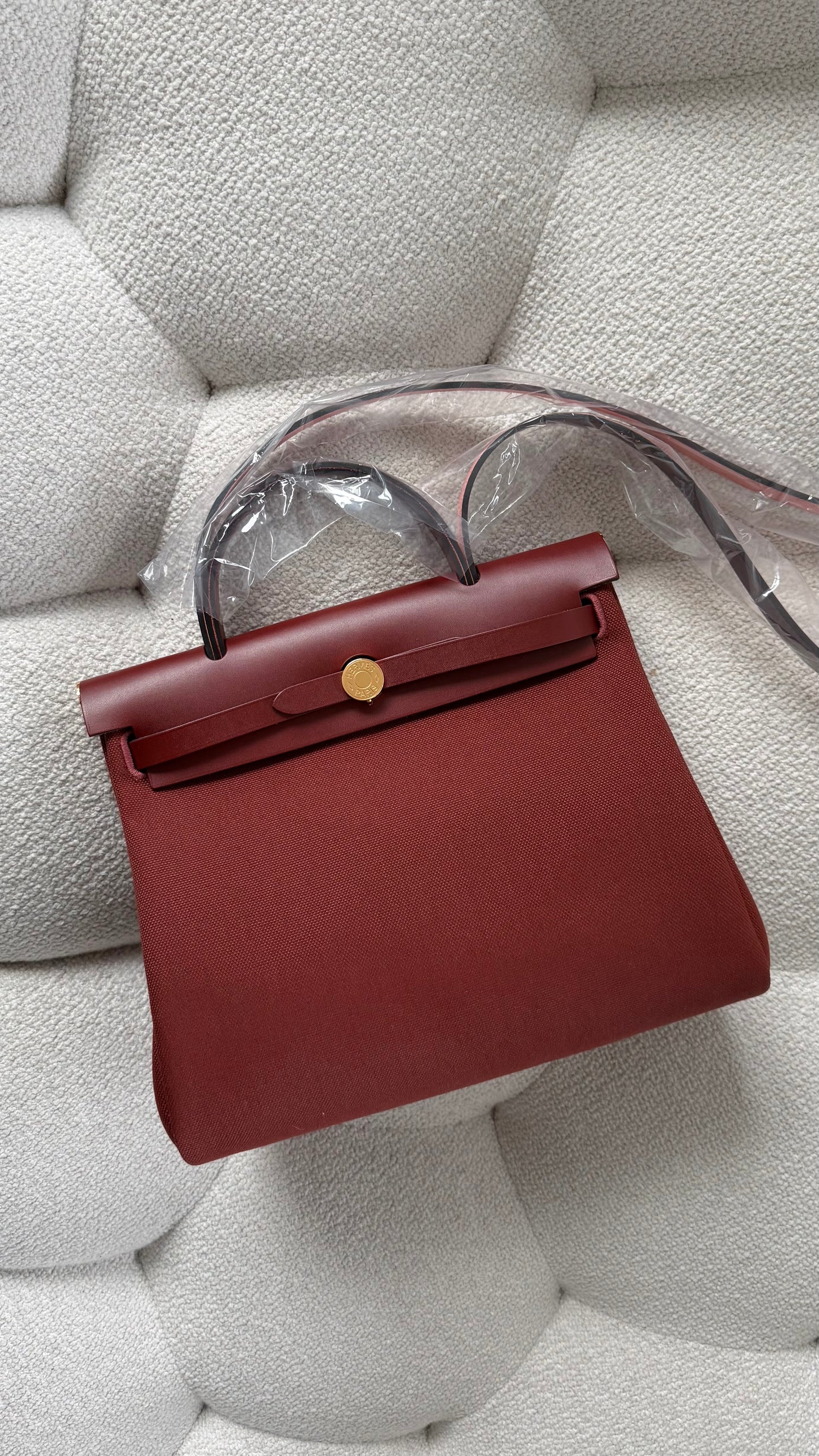 Hermès Herbag Zip Retourne 31 Vache Hunter & Toile Militaire Rough H GHW