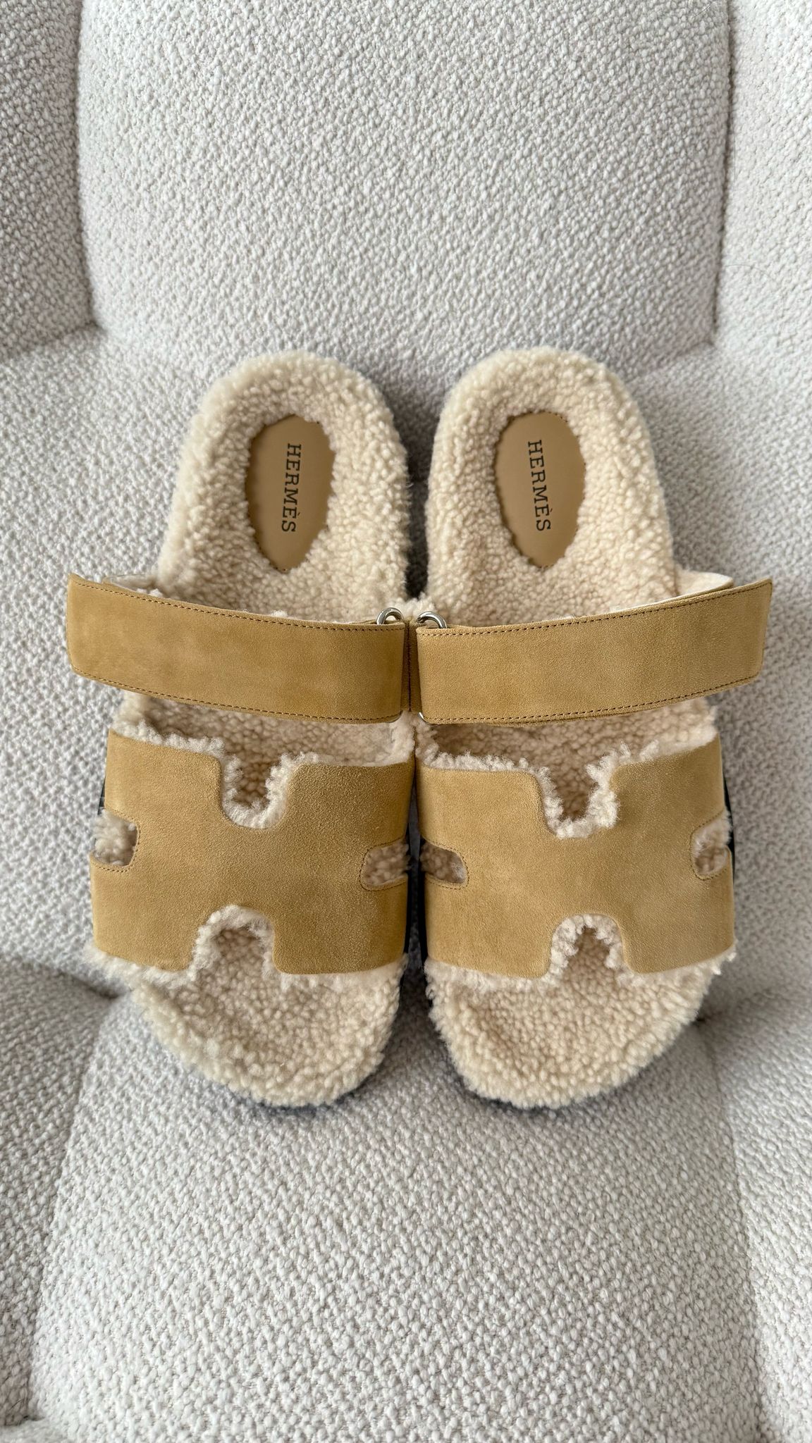 Chypre Sandals Suede & Shearling Beige Albatre & Ecru