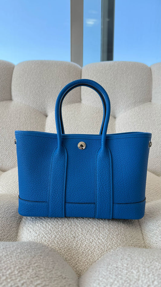 Hermès Mini Garden Party Negonda Bleu Hydra PHW