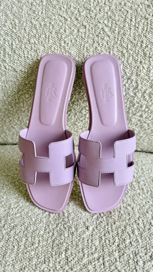 Hermès Oran Sandals Epsom Violet Amethyste