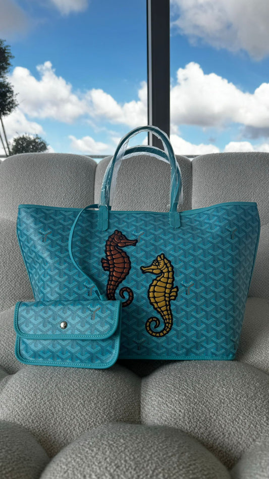 Goyard Anjou PM Bag Seahorse Turquoise