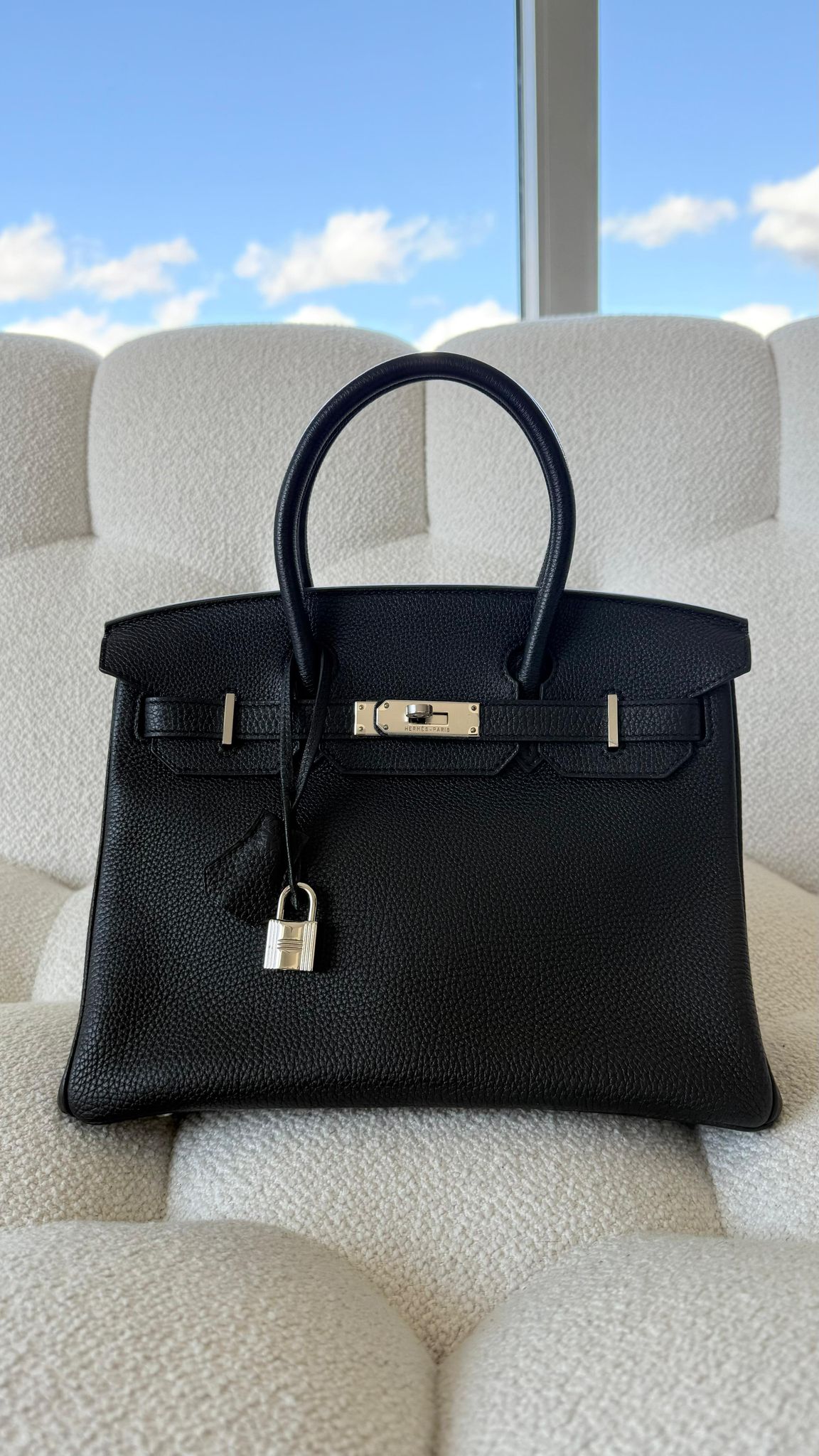 Pre-Loved Hermès Birkin B30 Togo Black PHW O