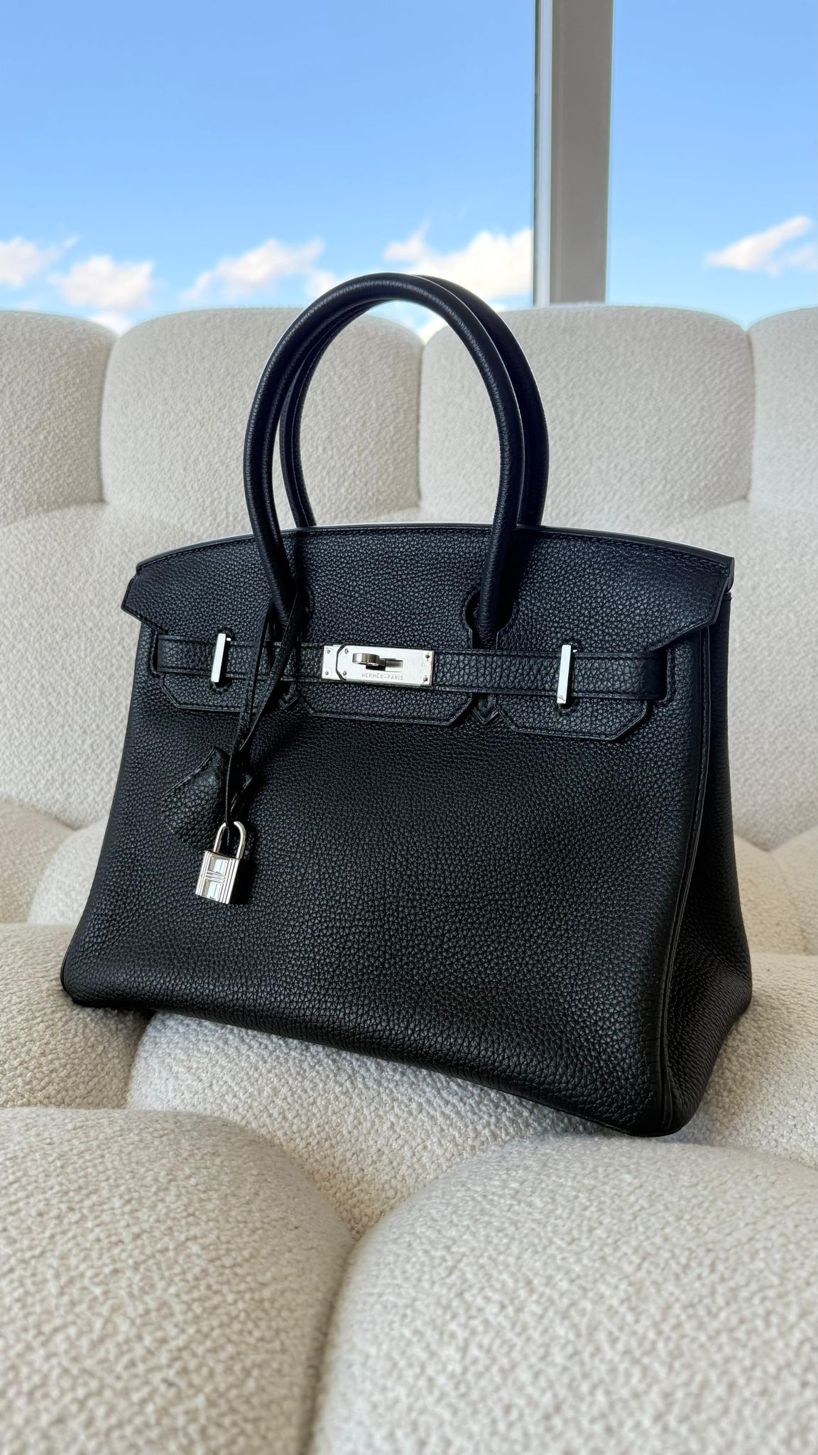 Pre-Loved Hermès Birkin B30 Togo Black PHW O