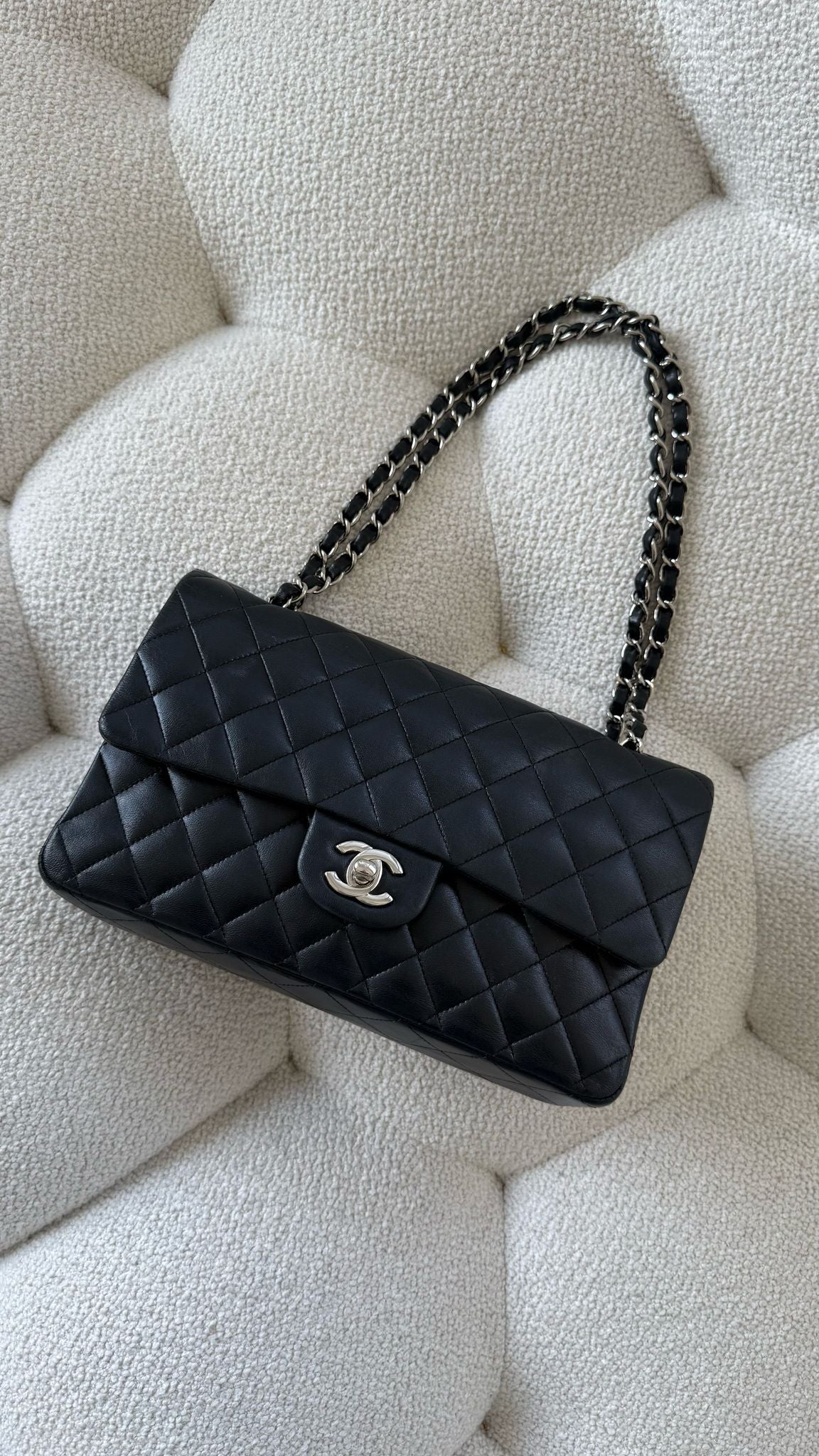 Chanel Medium Classic Flap Lambskin Black SHW