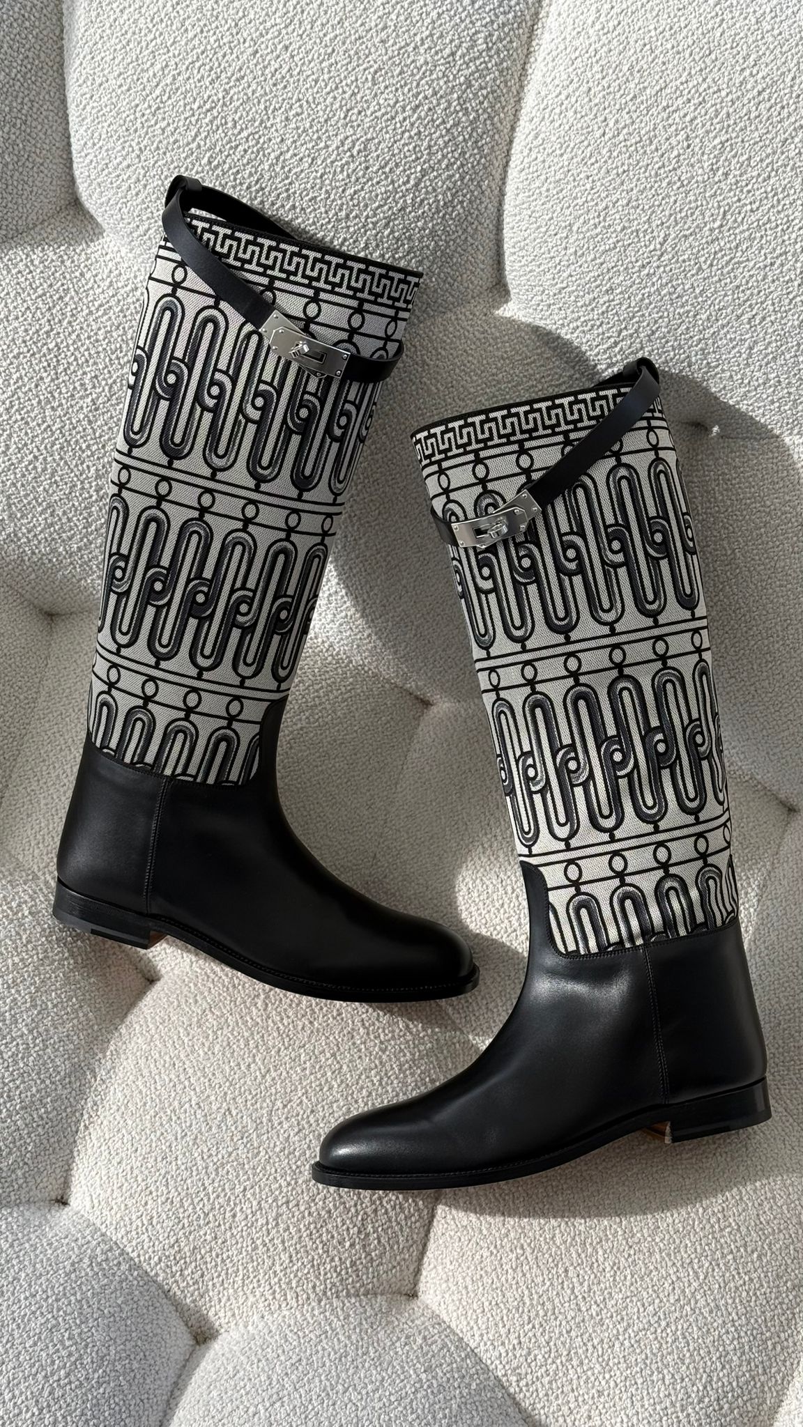 Hermès Jumping Boots Toile Black & Prunoir