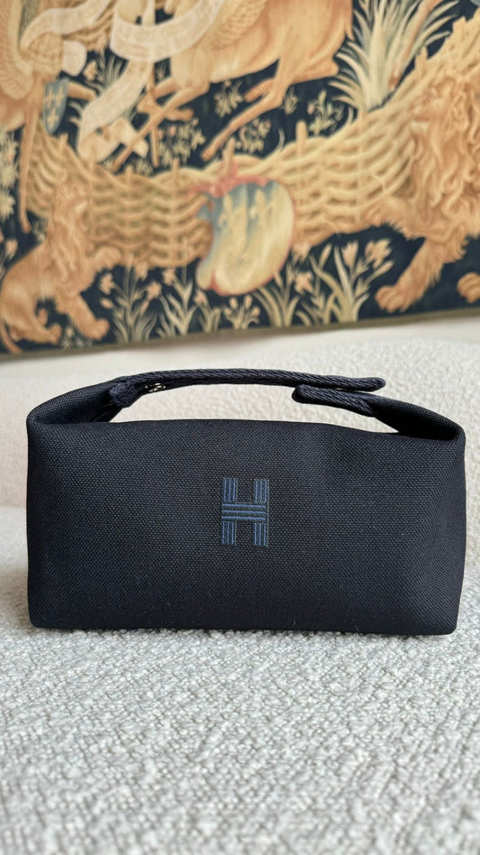 Bride A Brac Small Cotton Canvas Black & Navy PHW