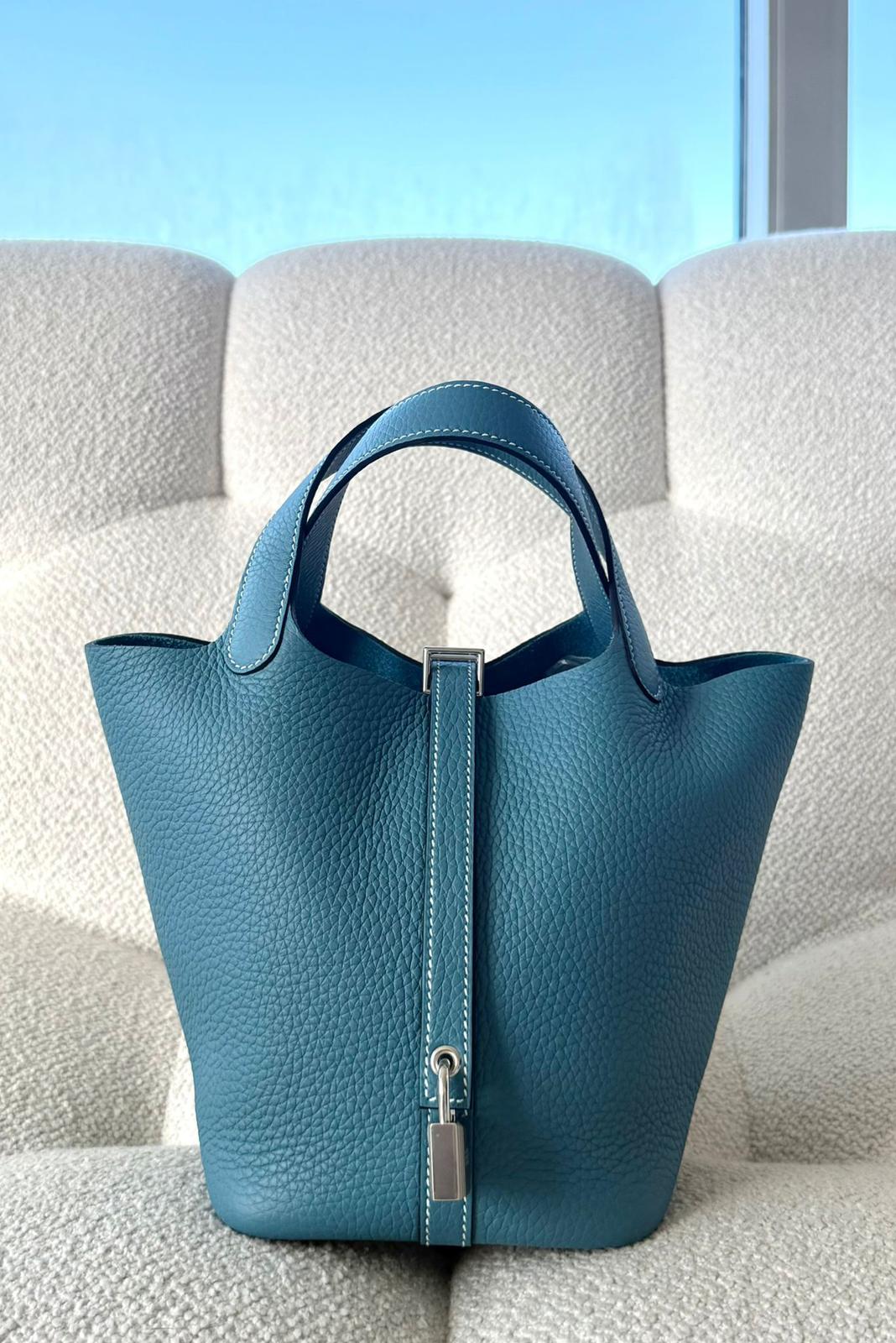 Hermès P18 Clemence Bleu Jean PHW K