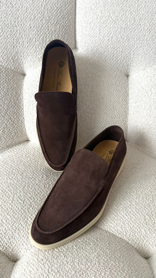 Loro Piana Summer Walk Loafer Suede Chocolate 42.5