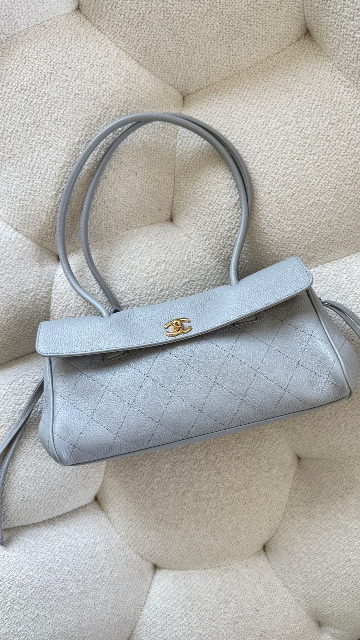 Chanel Spring Summer 2026 Small Tote Grained Calfskin & Gold-Tone Metal Grey