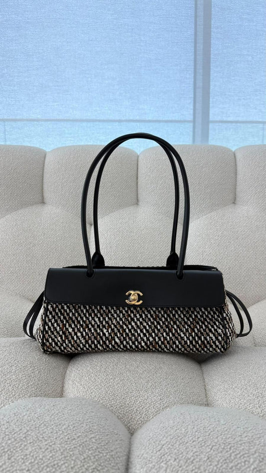 Chanel Spring Summer 2026 Small Tote Calfskin & Tweed Gold-Tone Metal Black & Brown