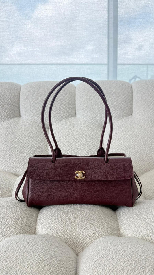 Chanel Spring Summer 2026 Small Tote Grained Calfskin & Gold-Tone Metal Burgundy