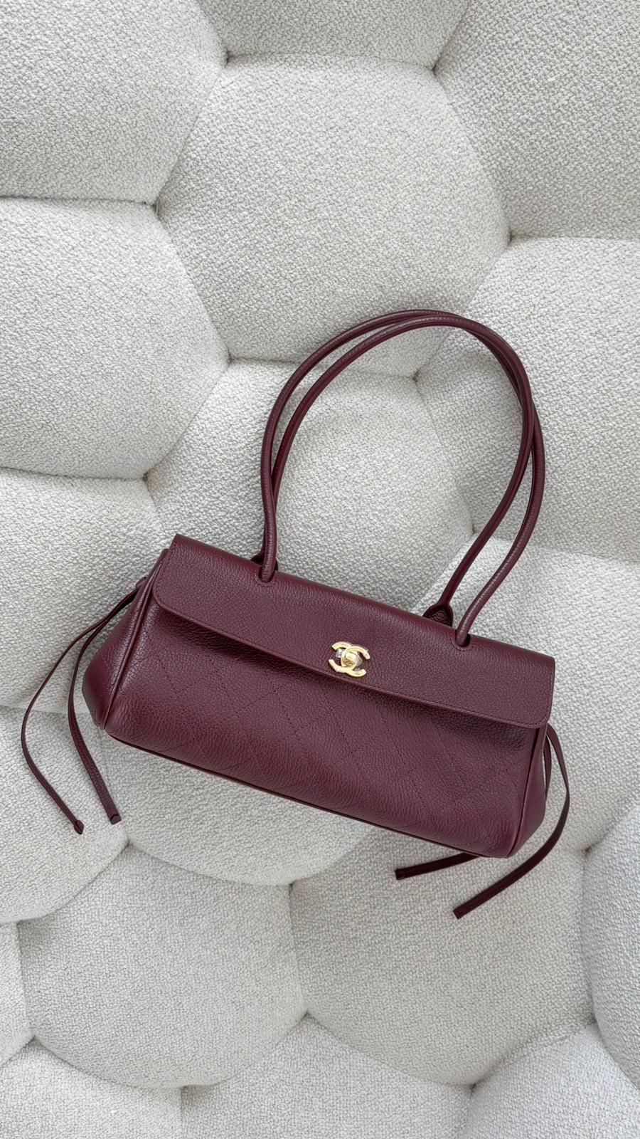 Chanel Spring Summer 2026 Small Tote Grained Calfskin & Gold-Tone Metal Burgundy