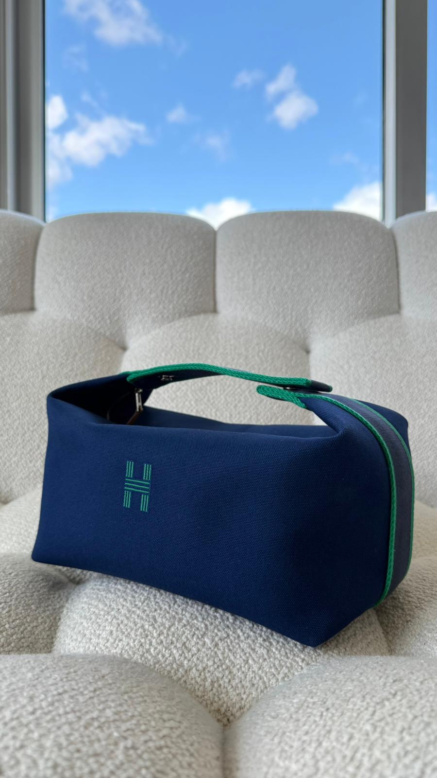 Hermès Bride A Brac Case Large Model Marine PHW