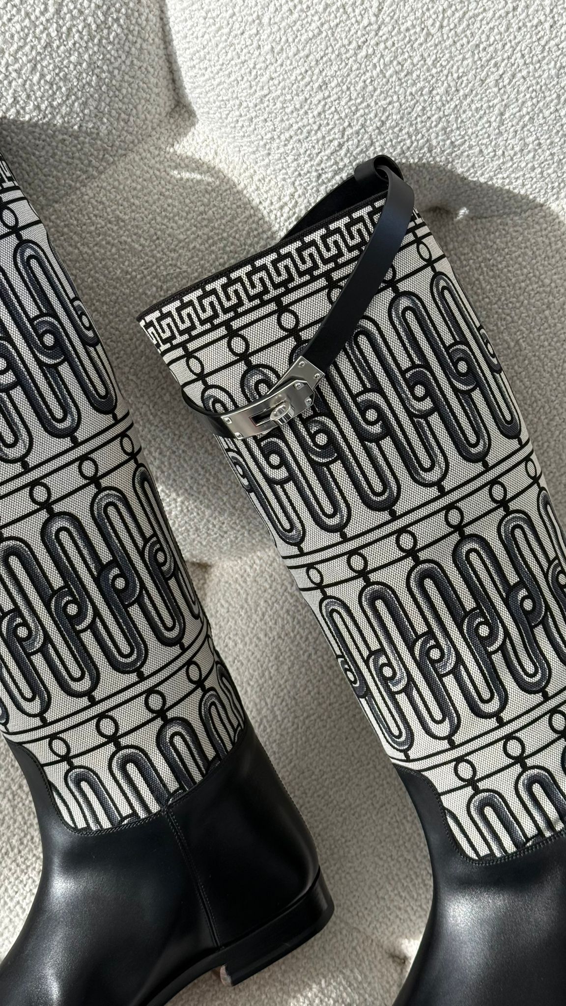 Hermès Jumping Boots Toile Black & Prunoir