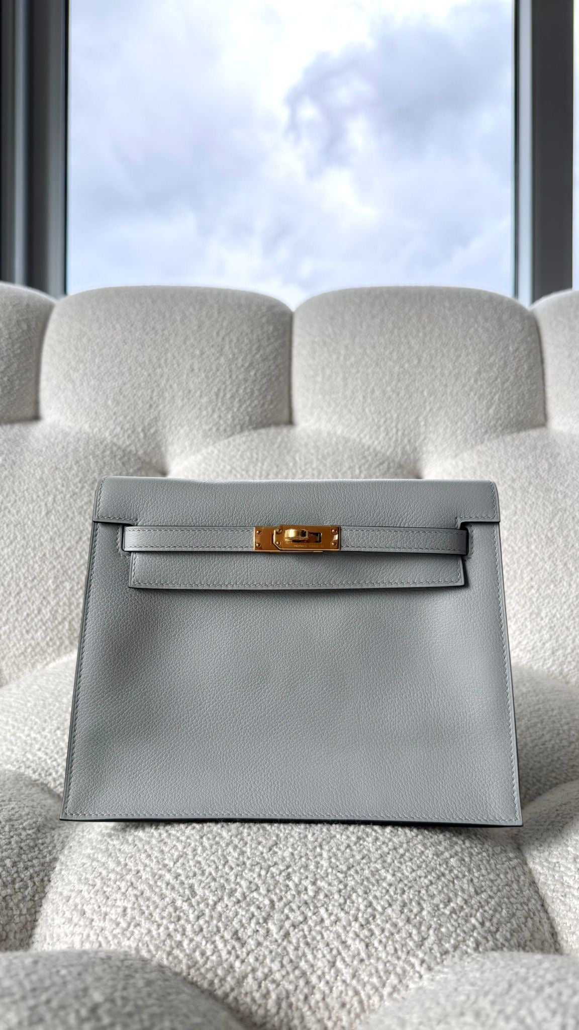 Hermès Kelly Danse Evercolor Bleu Glacier GHW