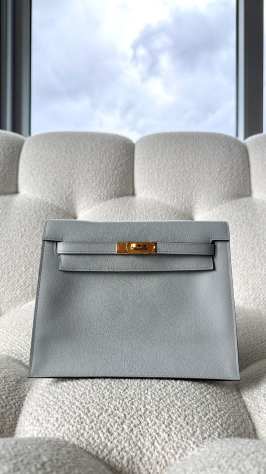 Hermès Kelly Danse Evercolor Bleu Glacier GHW