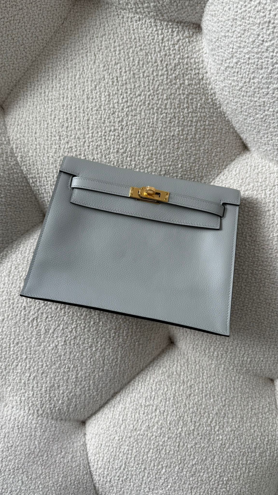 Hermès Kelly Danse Evercolor Bleu Glacier GHW